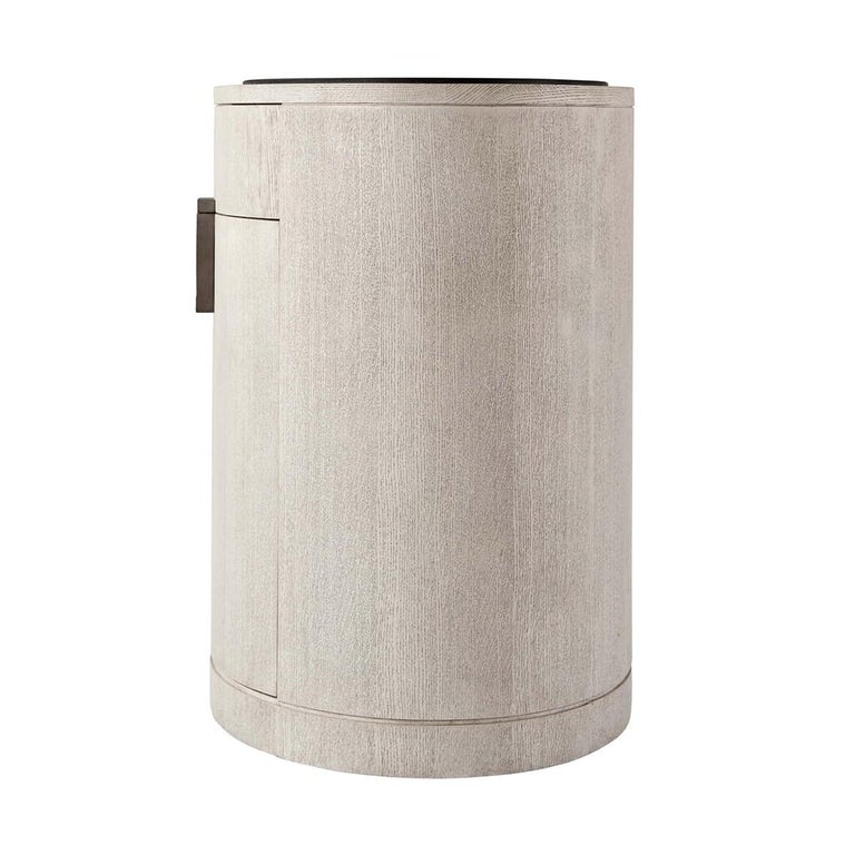 Light Oak Oval Nightstand For Sale at 1stDibs