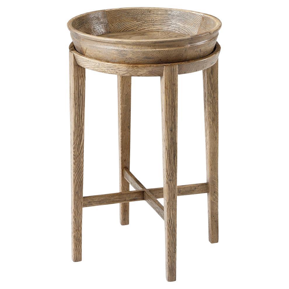 Light Oak Rustic Accent Table For Sale