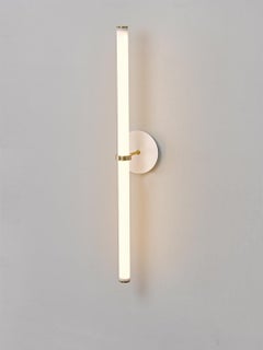 Light Object 014 Wall with 1 Light Tube in Brass by Naama Hofman