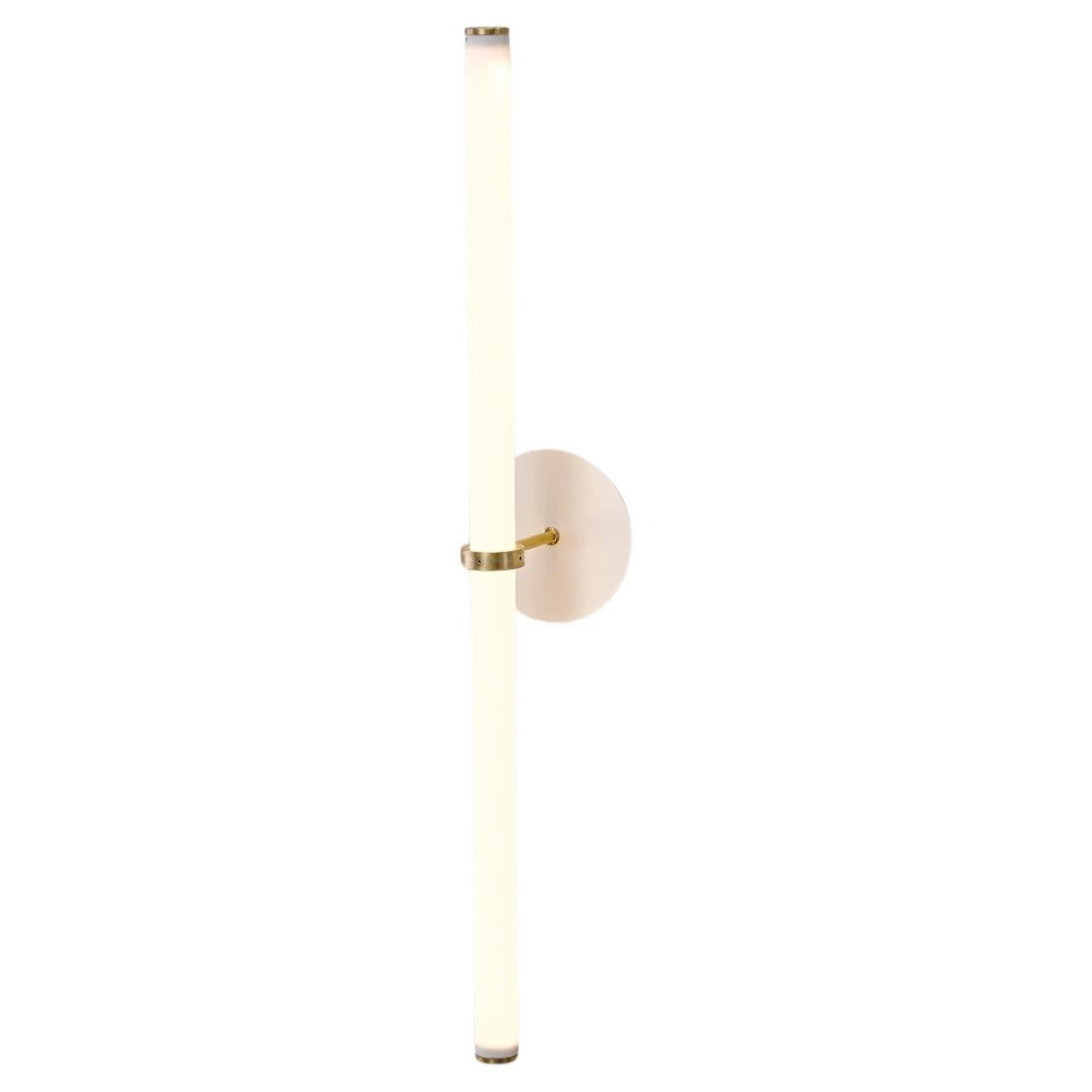 Light Object 014 Wall with 1 Light Tube in Brass by Naama Hofman For Sale