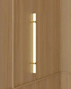 Light Object 016 Wall with 1 Light Tube in Brass by Naama Hofman