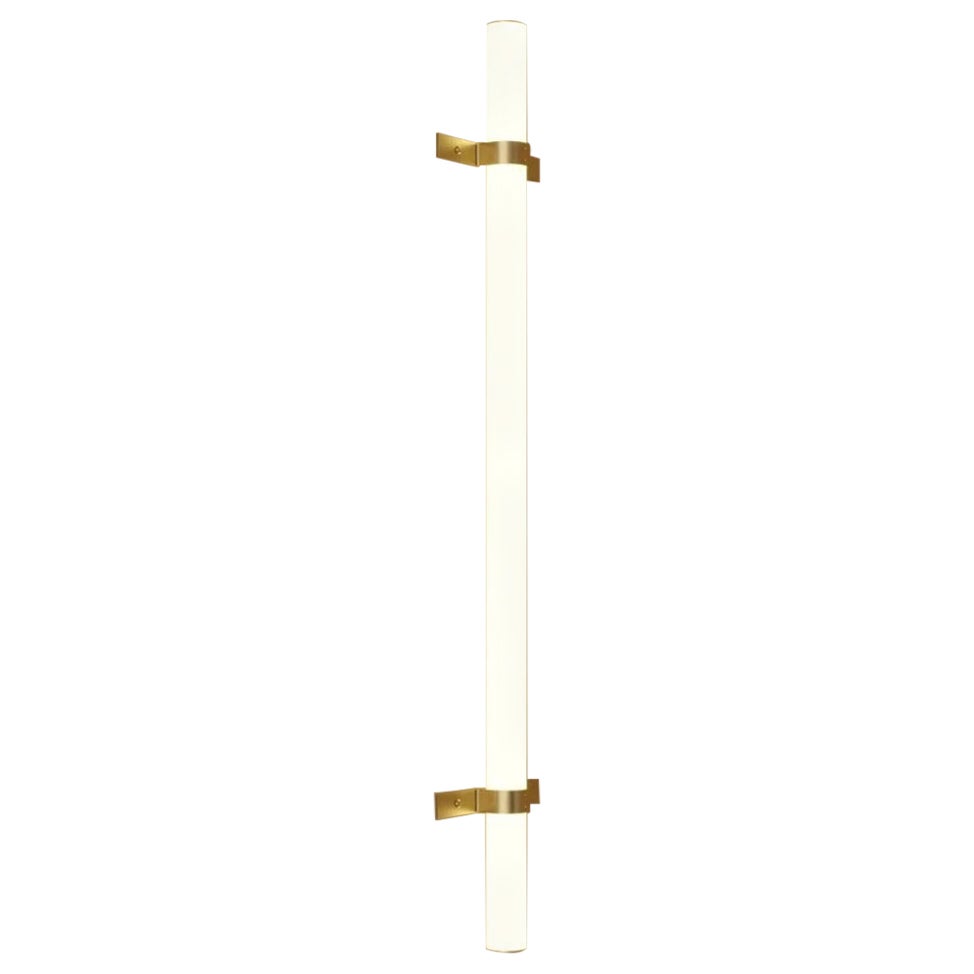Light Object 016 Wall with 1 Light Tube in Brass by Naama Hofman
