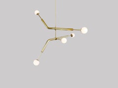 Light Object 020.3 Pendant with 5 Lights in Brass by Naama Hofman