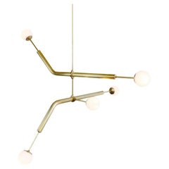 Light Object 020.3 Pendant with 5 Lights in Brass by Naama Hofman