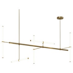 Light Object 023 Pendant with 5 Light Tubes in Brass by Naama Hofman