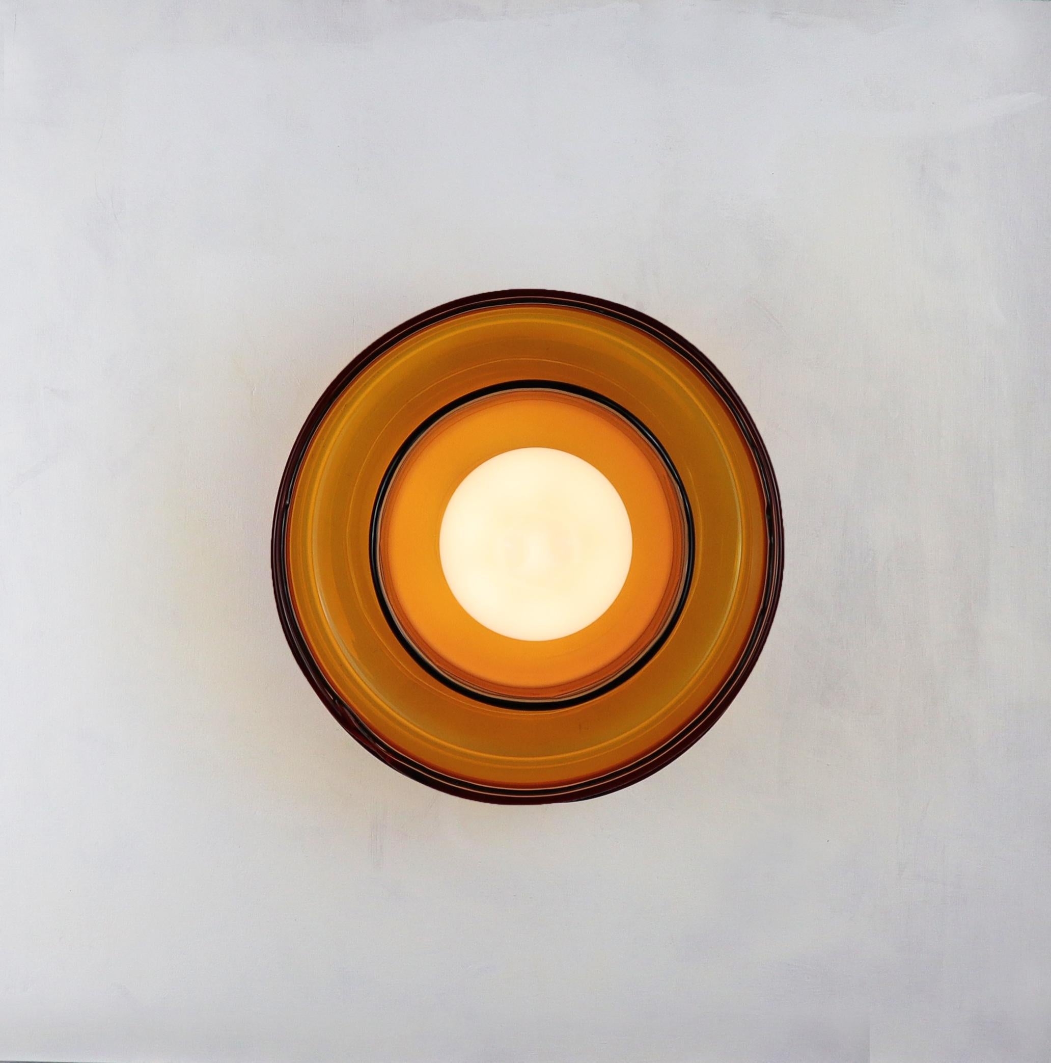 OBJETO DE LUZ 030.3 vidrio doble - vidrio hecho a mano ámbar Siglo XXI y contemporáneo en venta