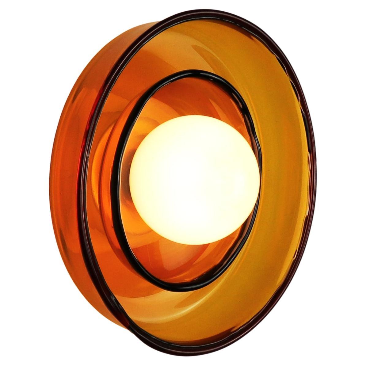 OBJETO DE LUZ 030.3 vidrio doble - vidrio hecho a mano ámbar