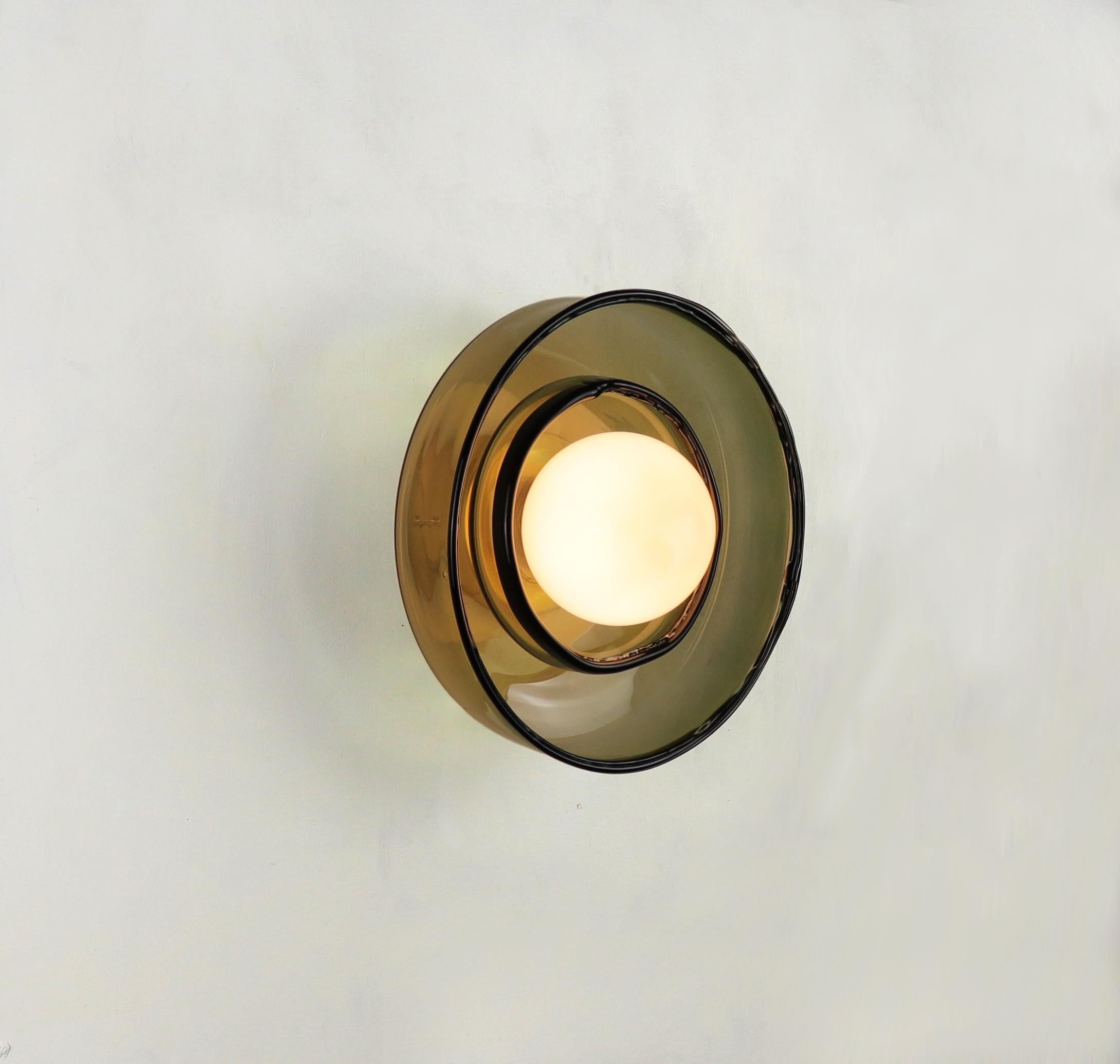 OBJETO DE LUZ 030.3 vidrio doble - vidrio hecho a mano verde oliva Alemán en venta
