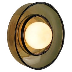 OBJETO DE LUZ 030.3 vidrio doble - vidrio hecho a mano verde oliva