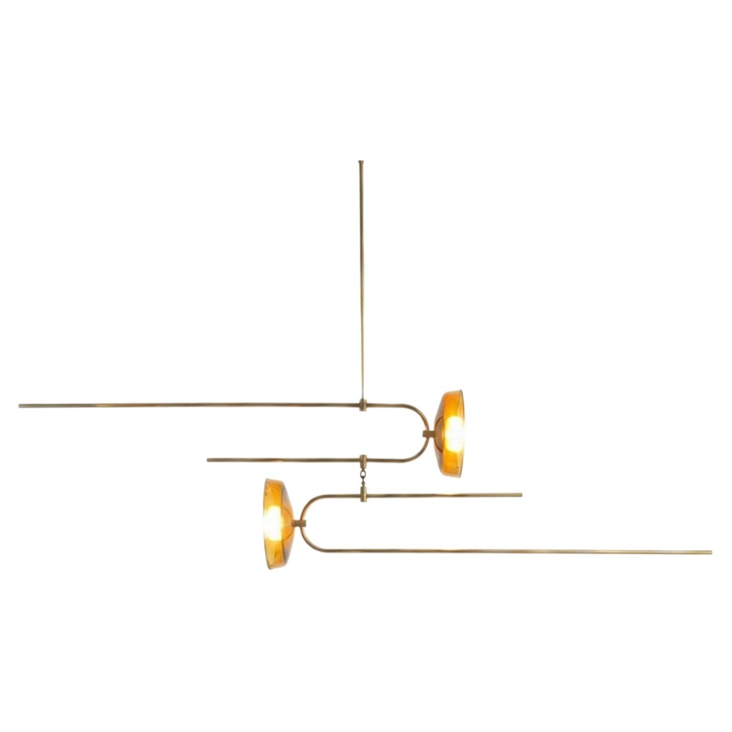 Light Object 033 Pendant Lamp in Waxed Brass by Naama Hofman