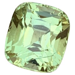 Light Pale Green Natural Tourmaline Ring Loose Gemstone 3 Ct Cushion Cut Jewelry