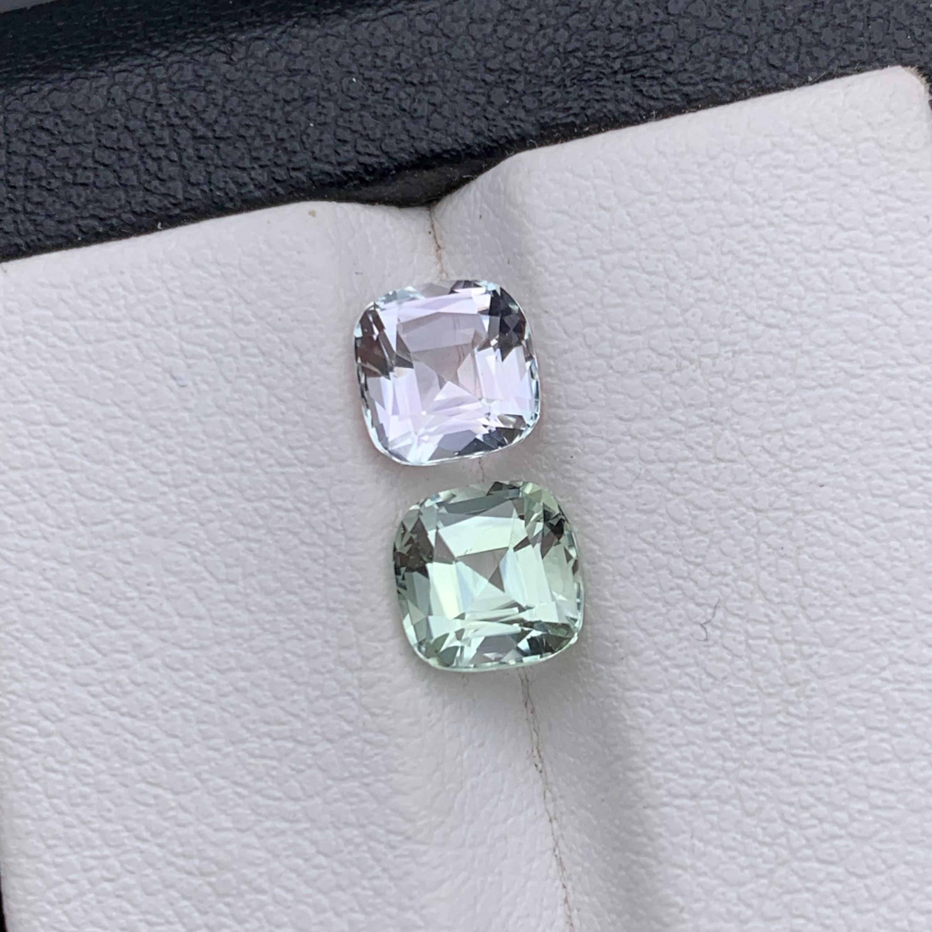 Light Pale Pink  and Pale Green Natural Tourmaline Loose Gemstone Perfect Reverse Pair Set for Ring, Earrings, Necklace Pendant, or any other Jewelry Setting-Cushion Cut from Kunar Afghanistan!!

💎 GEMSTONE TYPE: Tourmaline
⚖️ WEIGHT: 2.50 Carat
🪚