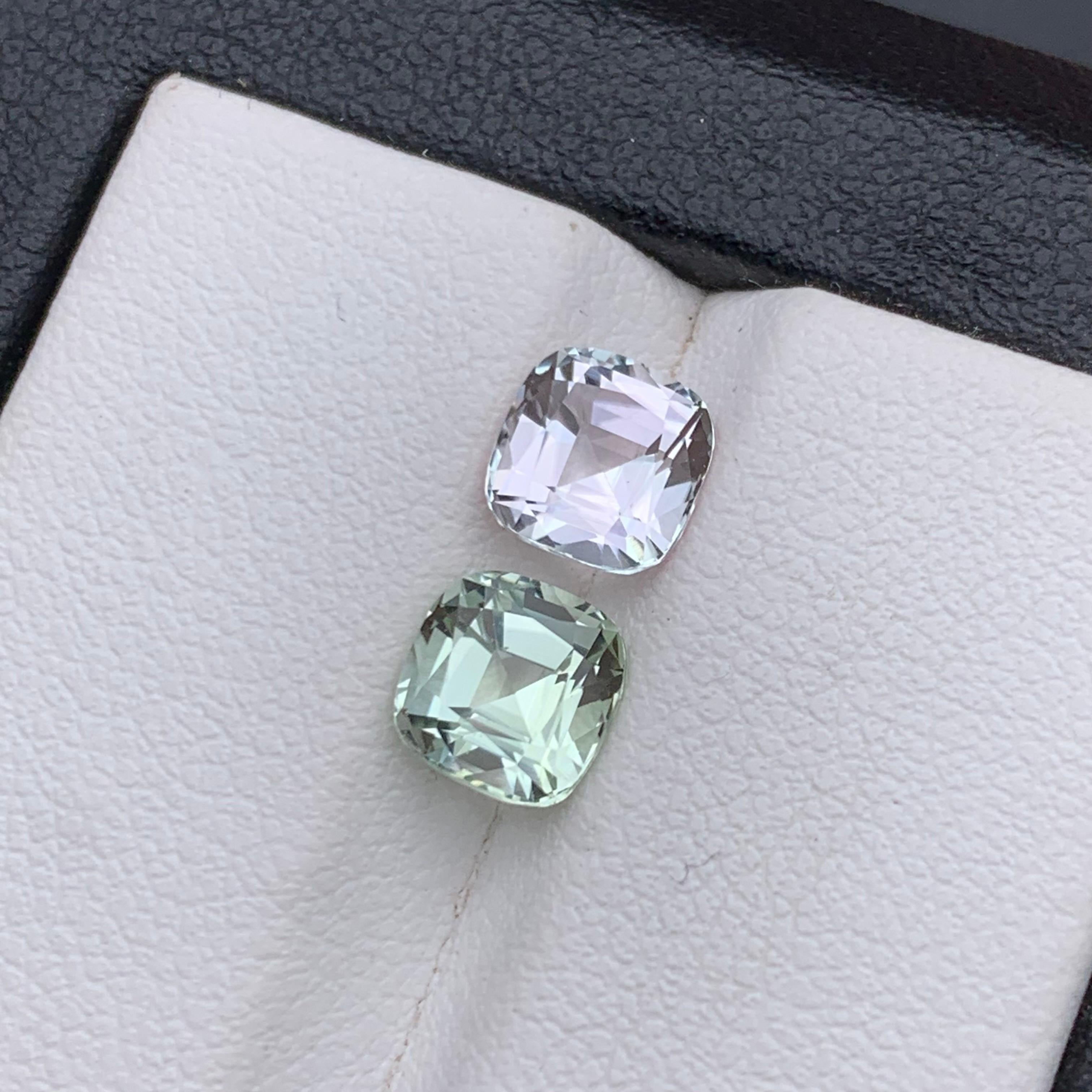 Contemporary Light Pale Pink & Pale Green Natural Tourmaline Loose Gemstone Pair 2.50Ct-Jewel For Sale