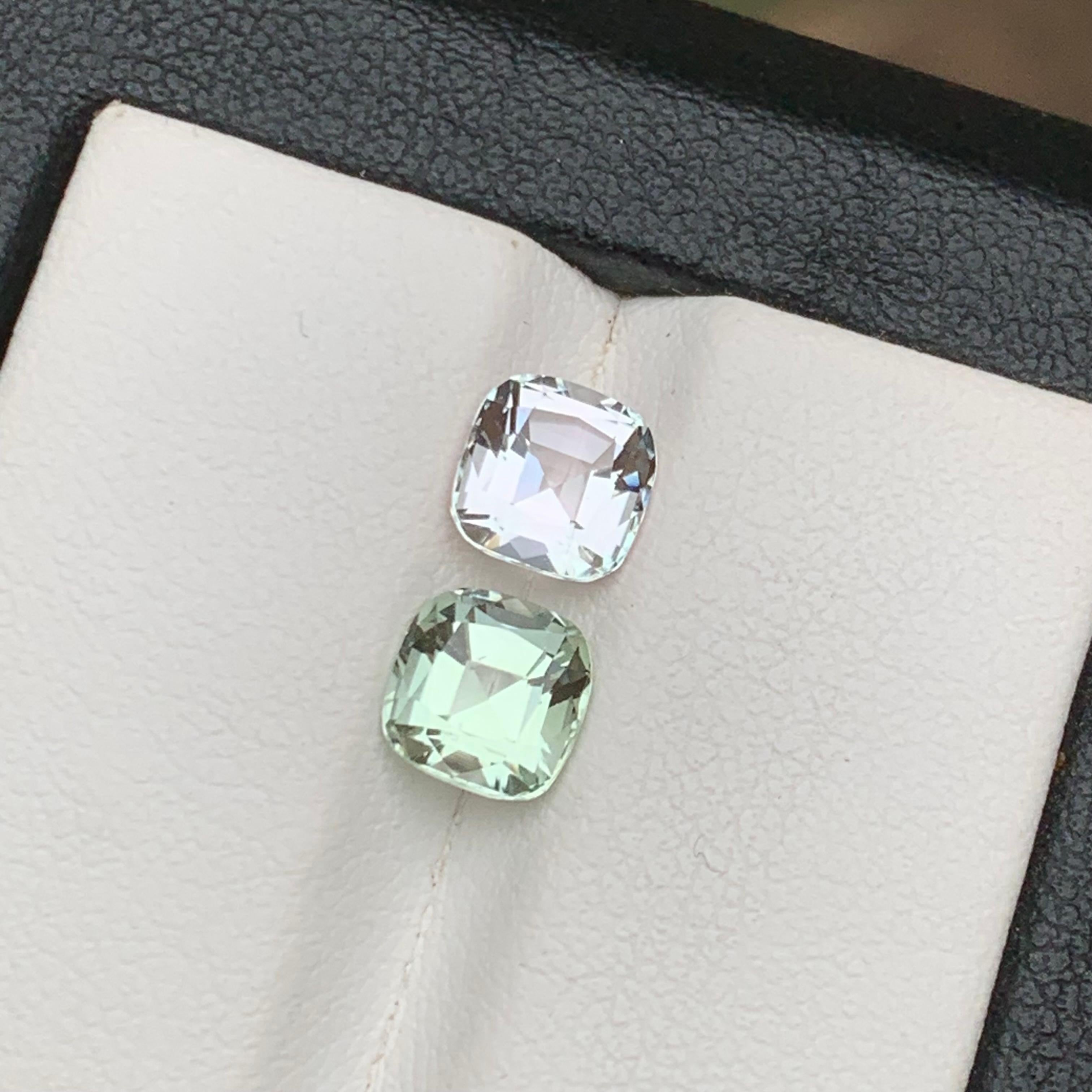 Light Pale Pink & Pale Green Natural Tourmaline Loose Gemstone Pair 2.50Ct-Jewel For Sale 1