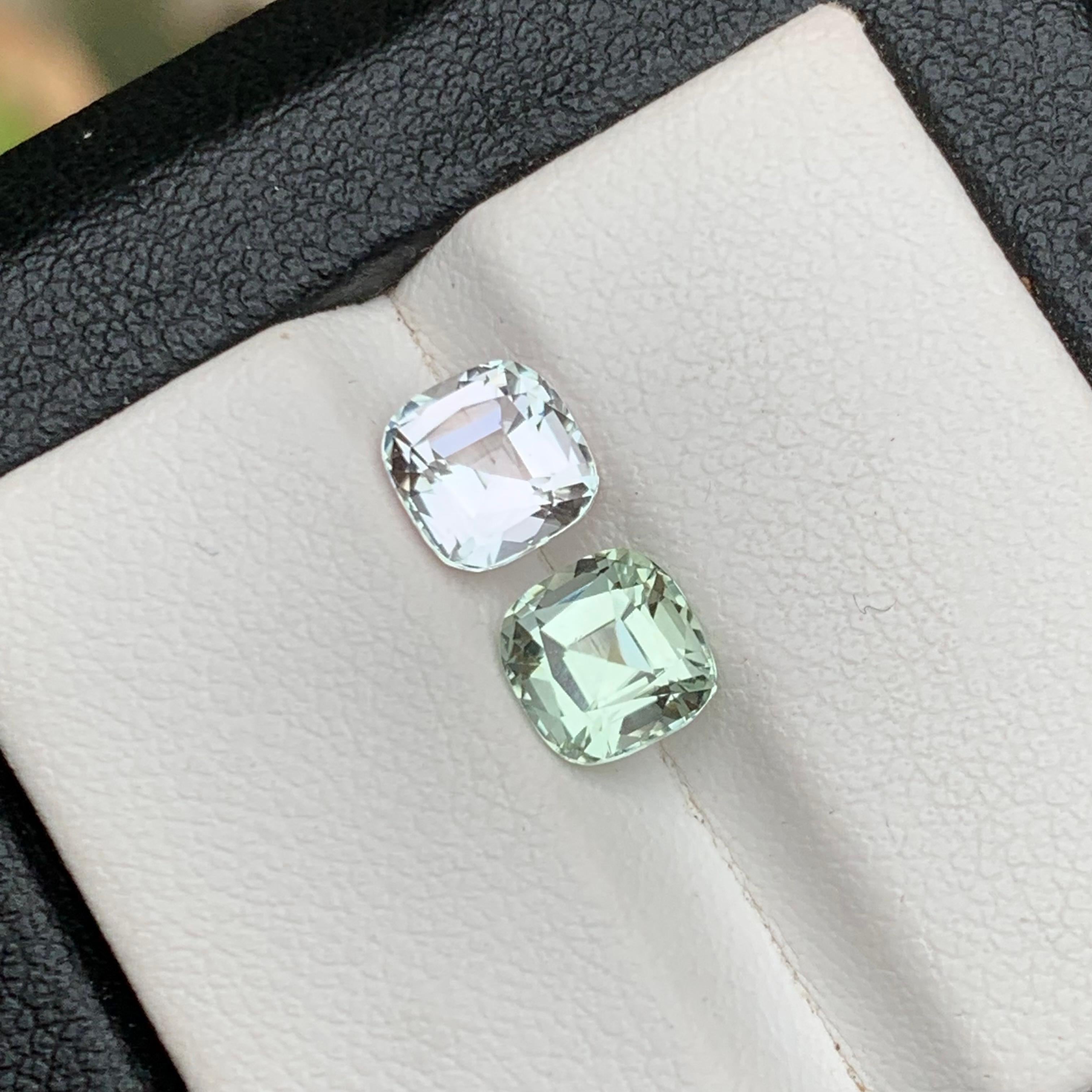 Light Pale Pink & Pale Green Natural Tourmaline Loose Gemstone Pair 2.50Ct-Jewel For Sale 3