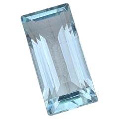 Light Pale Sky Blue Natural Aquamarine Ring Loose Gemstone 4.55 Ct Baguette Cut