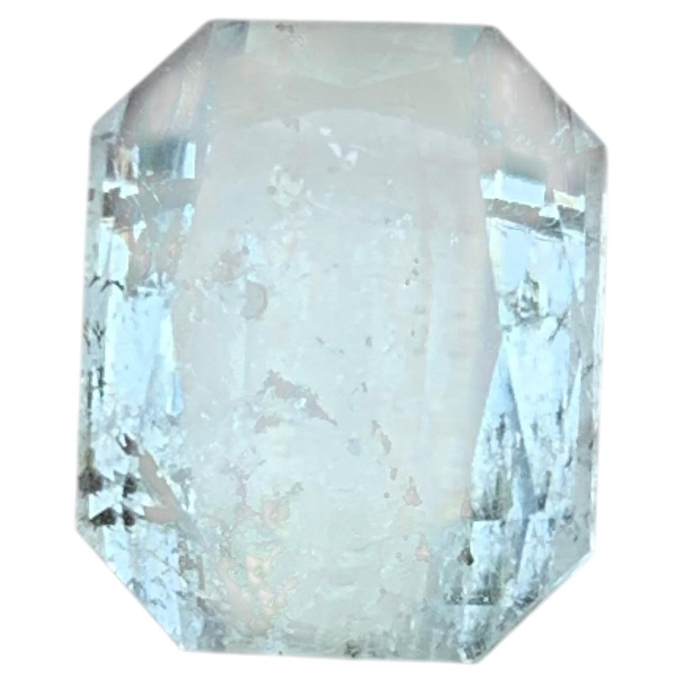 Light Pastel Blue Natural Aquamarine 6.87 Ct Radiant Cut Loose Gemstone for Ring