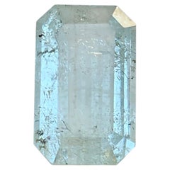 Light Pastel Blue Natural Aquamarine 7.44 Ct Emerald Cut Loose Gemstone for Ring