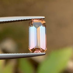 Light Peachy Pink Bicolor Natural Tourmaline Ring Loose Gemstone 1.95 Ct Emerald