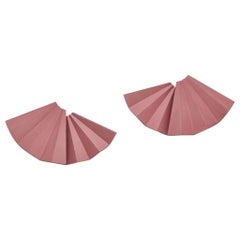 Retro Light Pink Aluminum Fan Earrings by JAR