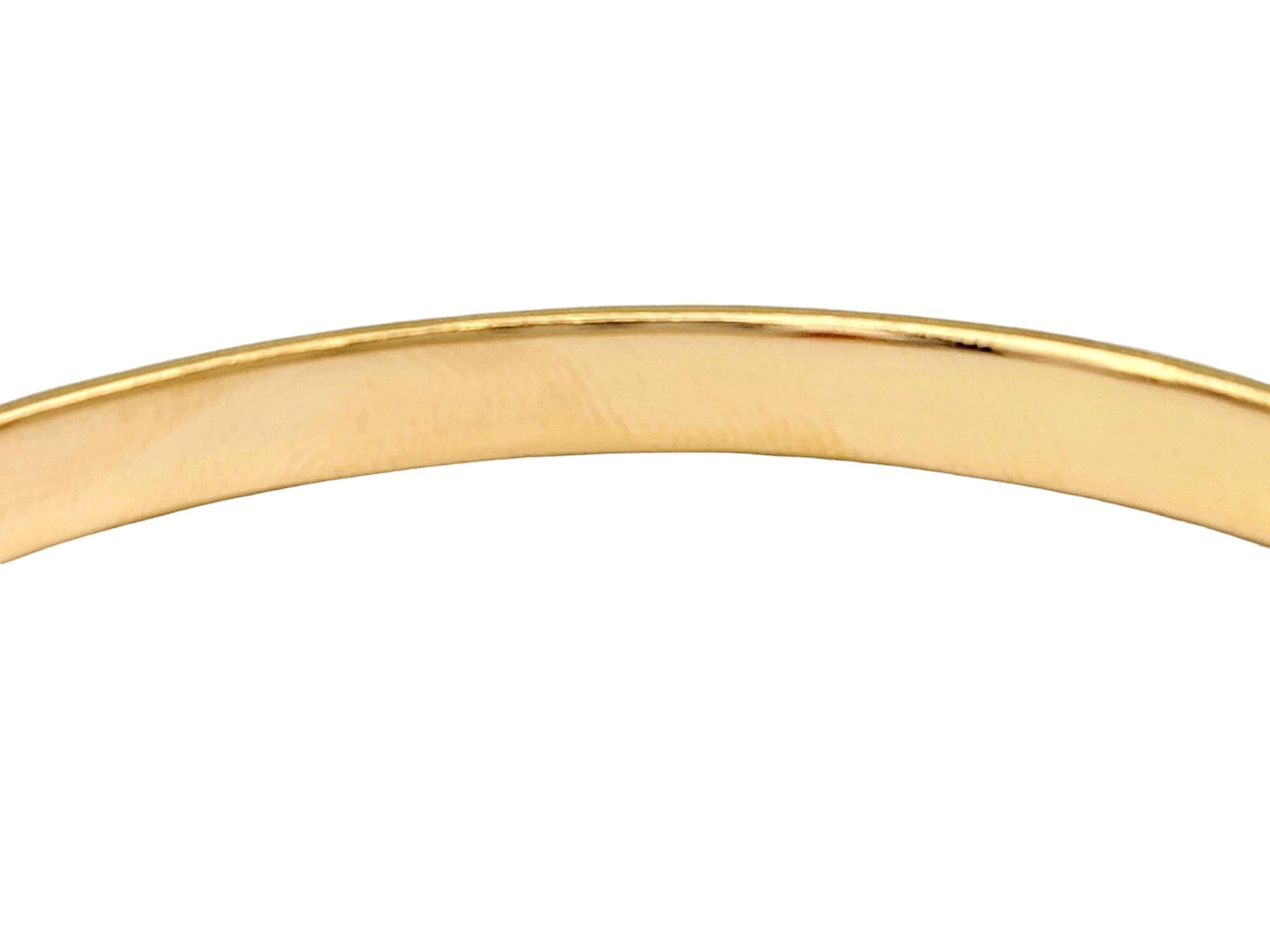 Contemporary Light Pink and Dark Blue Enamel Design Bangle Bracelet in 22 Karat Yellow Gold For Sale