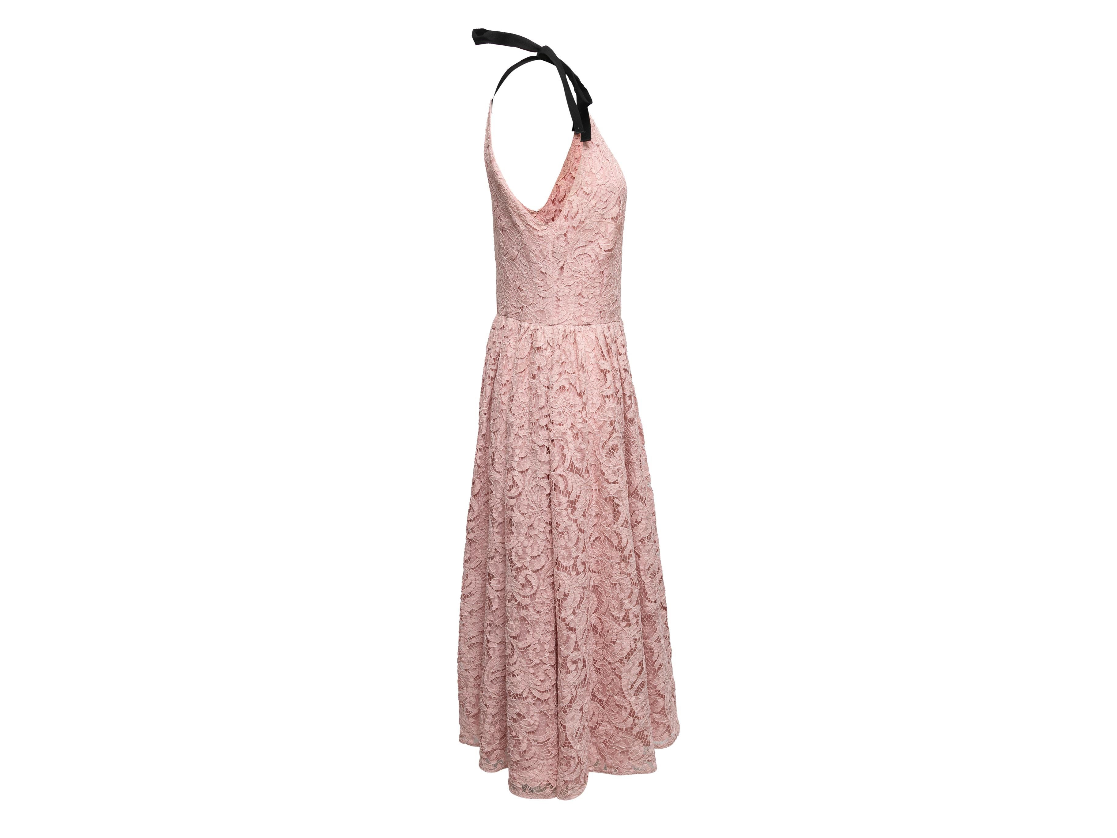 Light Pink & Black Prada Chantilly Lace Dress Size IT 46 1