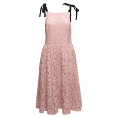 Prada - Robe Chantilly rose clair et noire, taille IT 46