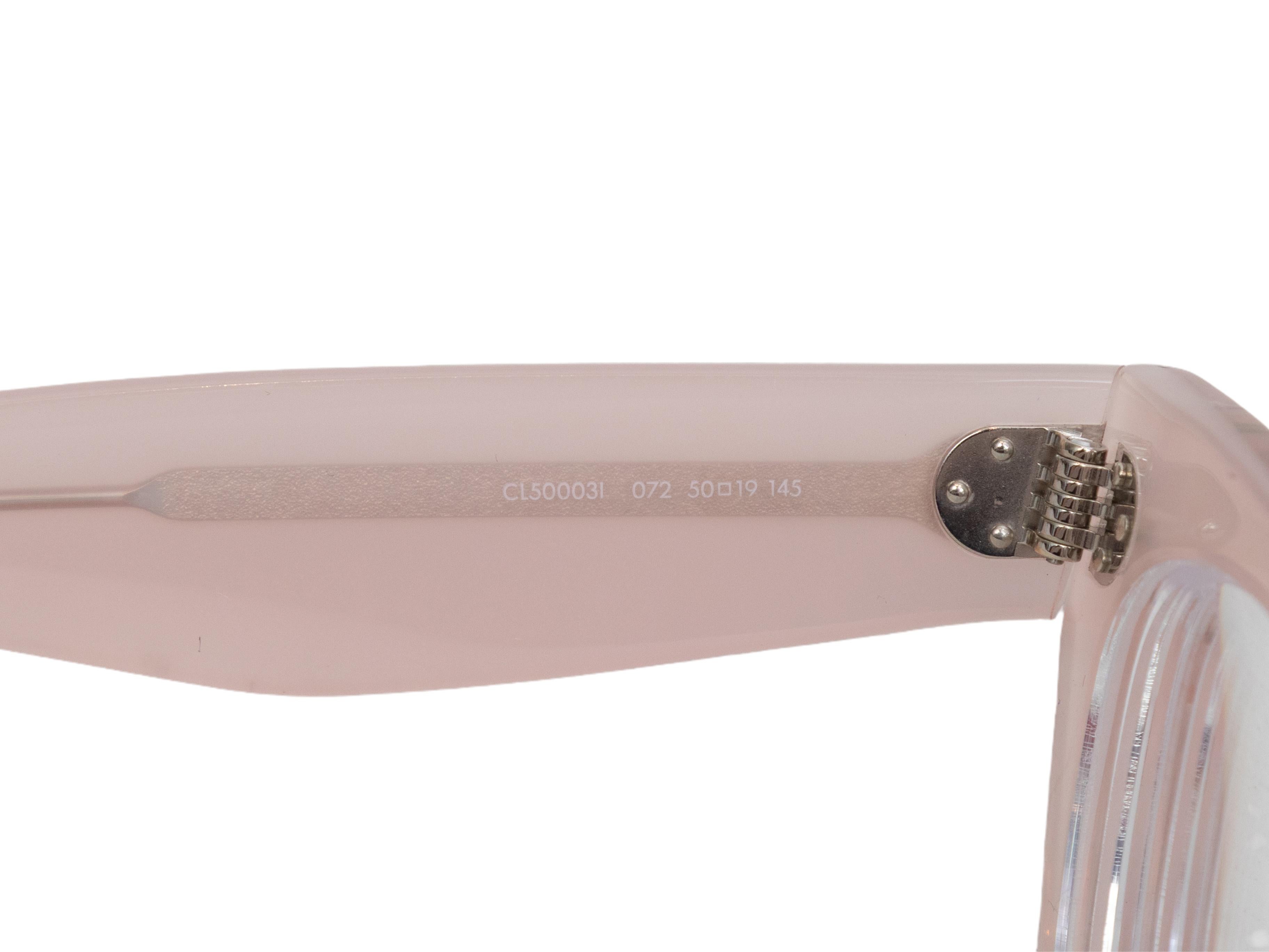 Beige Occhiali Cat-Eye in acetato transluscente Celine rosa chiaro in vendita