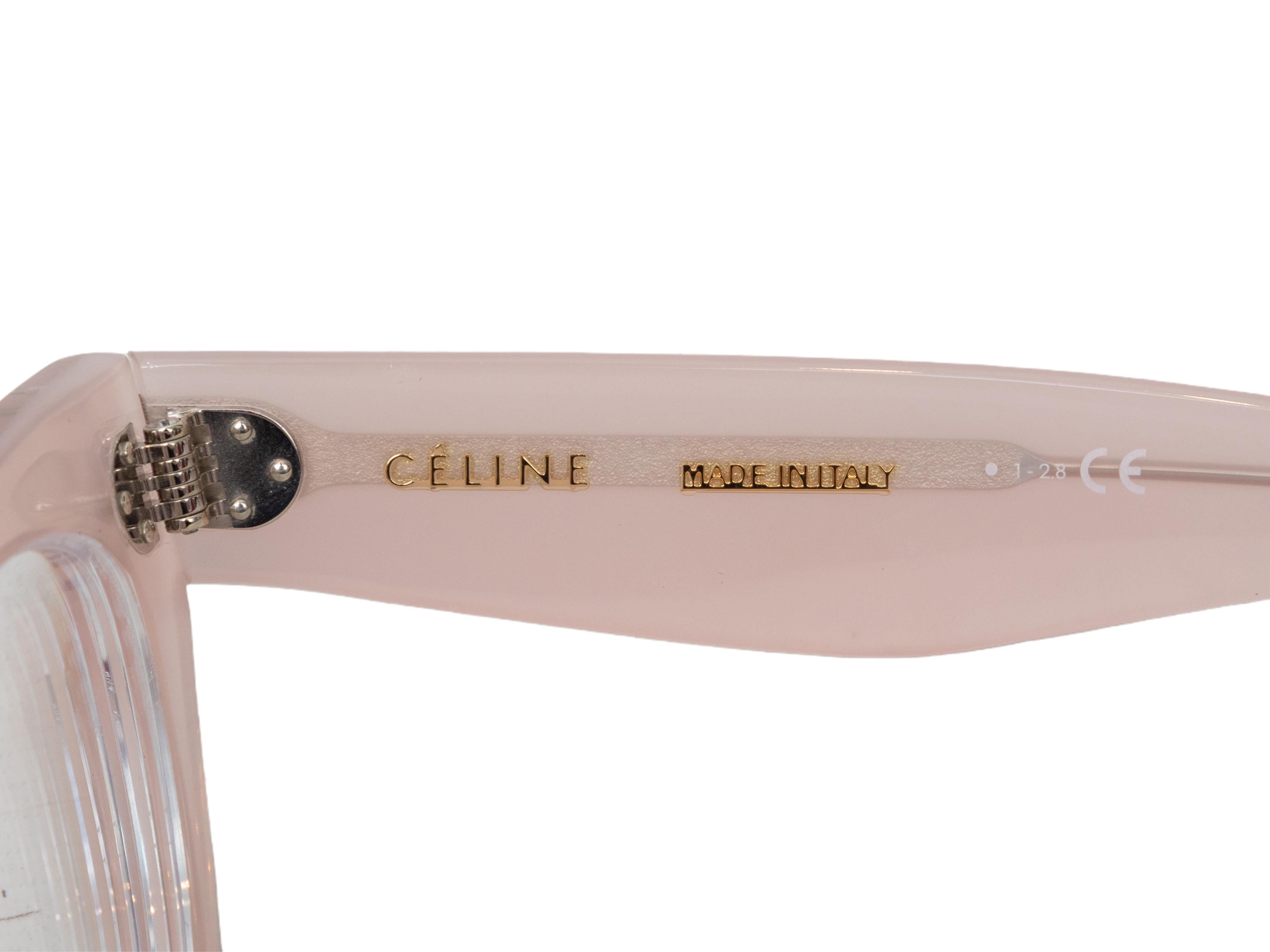Occhiali Cat-Eye in acetato transluscente Celine rosa chiaro In condizioni buone in vendita a New York, NY