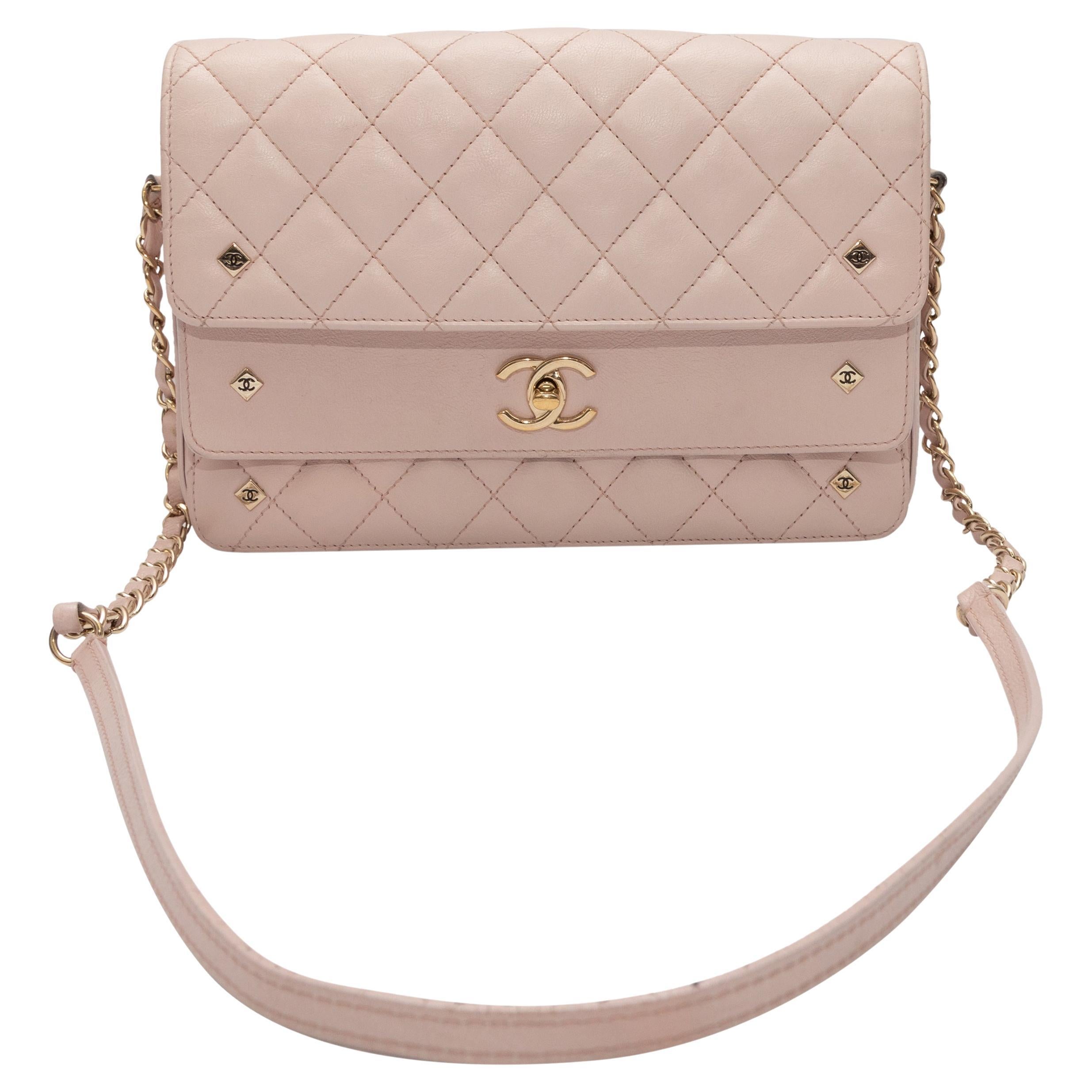 Chanel Light Pink Quilted Double Flap Bag For Sale at 1stDibs