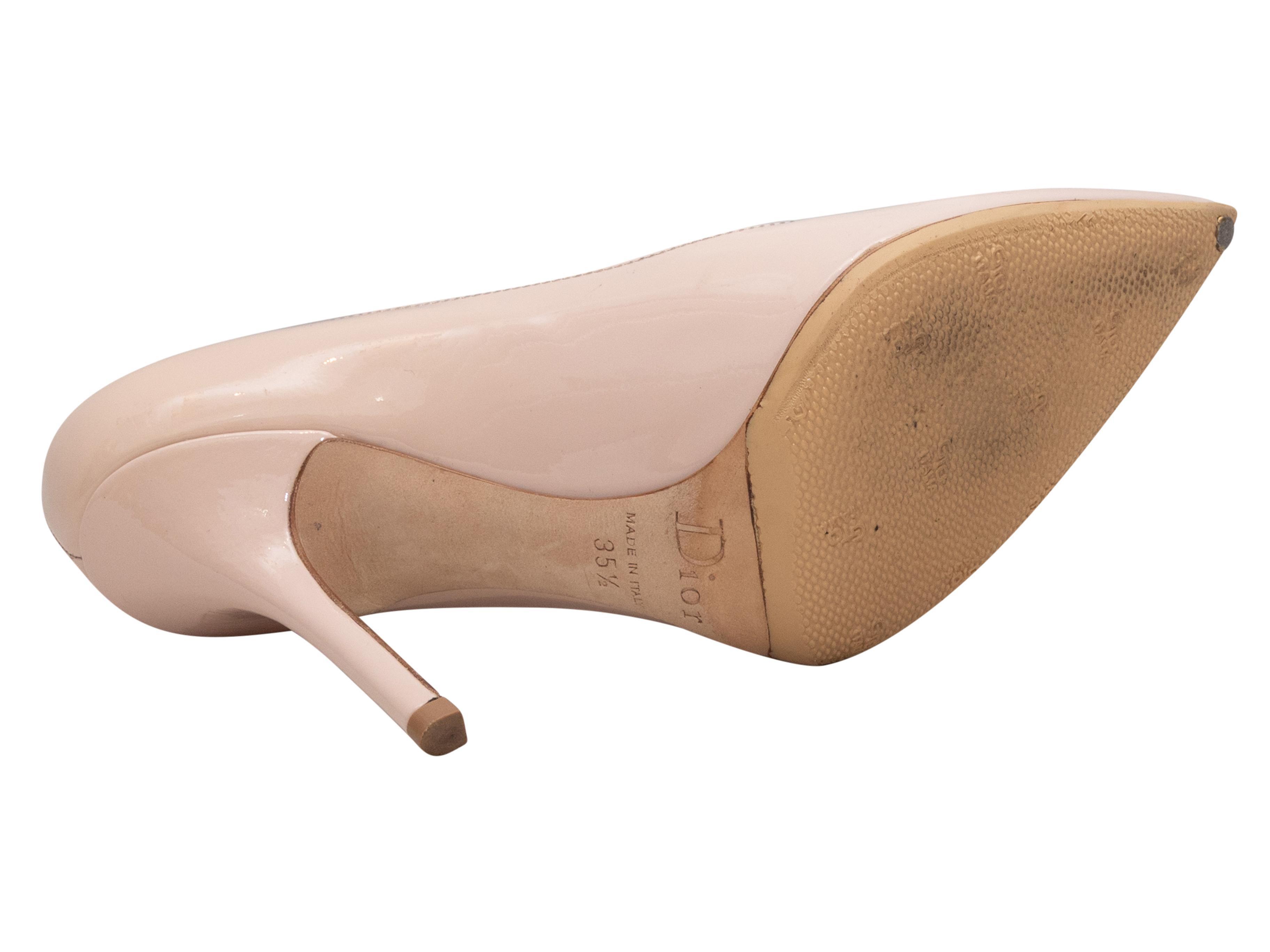 Light Pink Christian Dior Pointed-Toe Pantent Pumps Size 35.5 Beige en venta