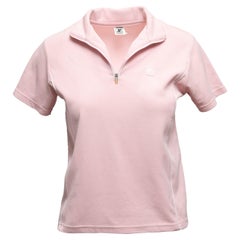 Polo Courreges mezza zip rosa chiaro taglia EU 38