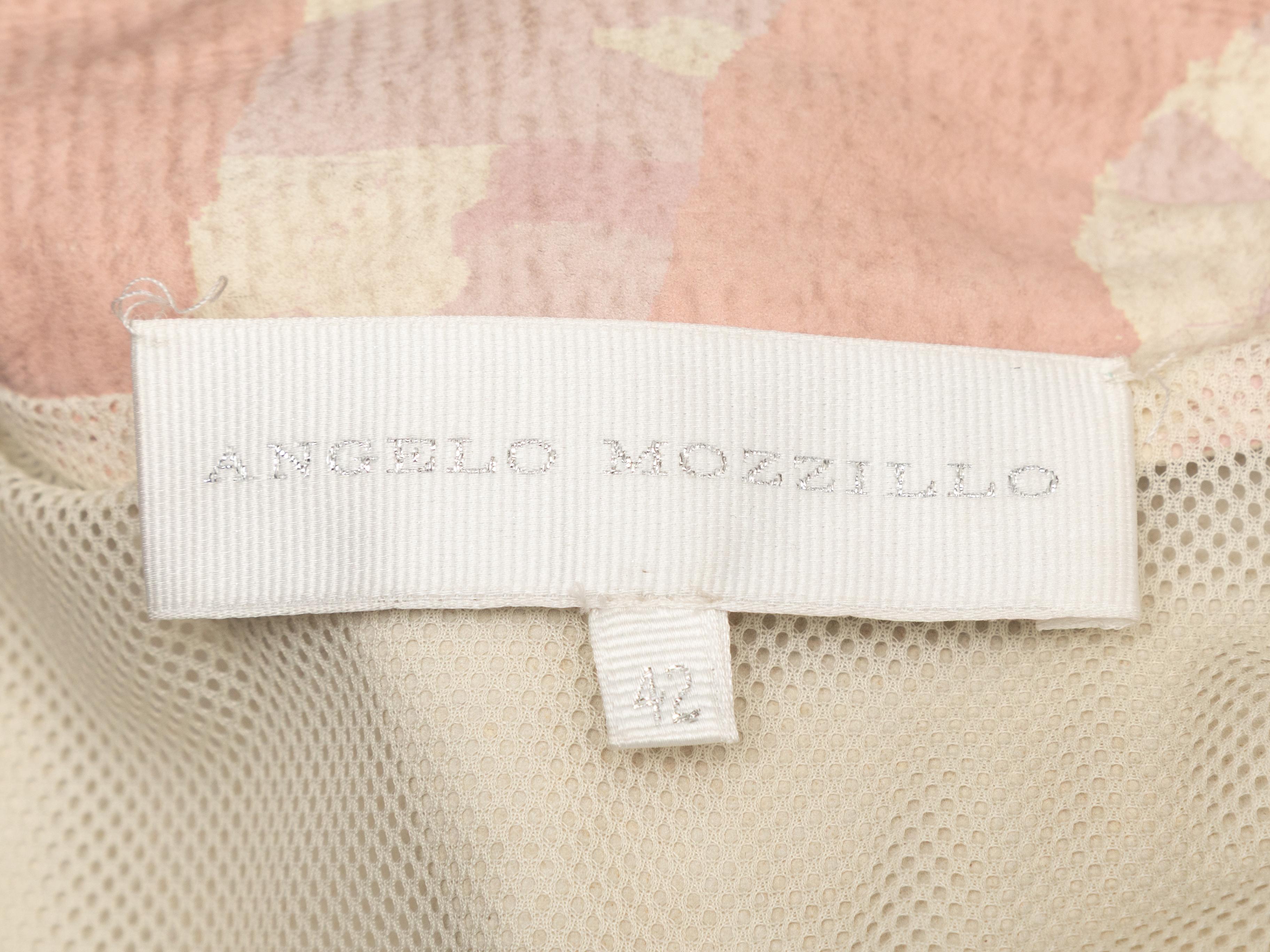 Light Pink & Cream Angelo Mozzillo Striped Leather Jacket Size IT 42 Damen im Angebot