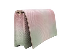 Light Pink & Green Christian Dior 2022 Ombre Lizard Clutch-On-Chain