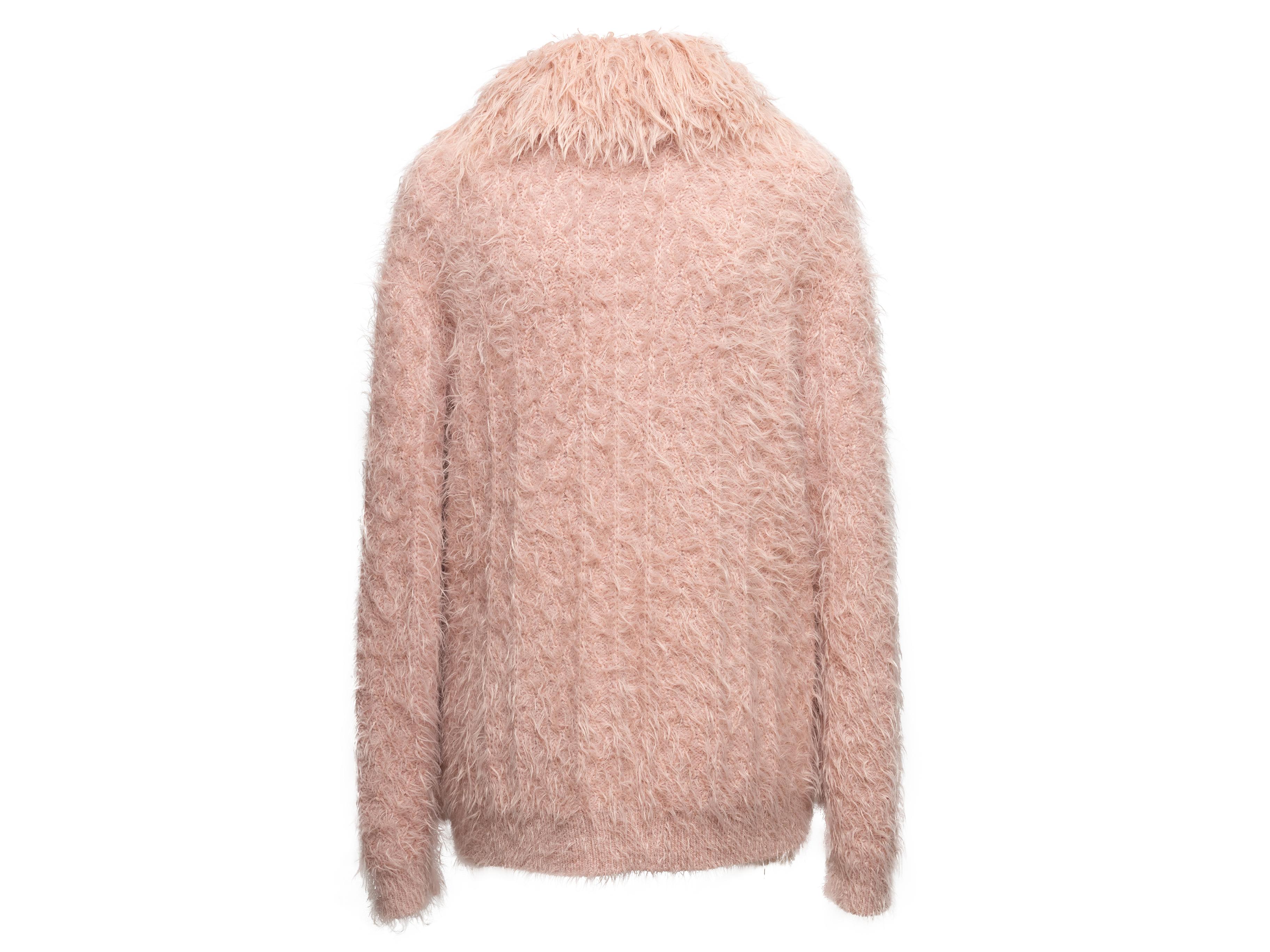 Gucci 2022, rosa chiaro, cardigan in misto lana Fuzzi taglia US L In condizioni buone in vendita a New York, NY