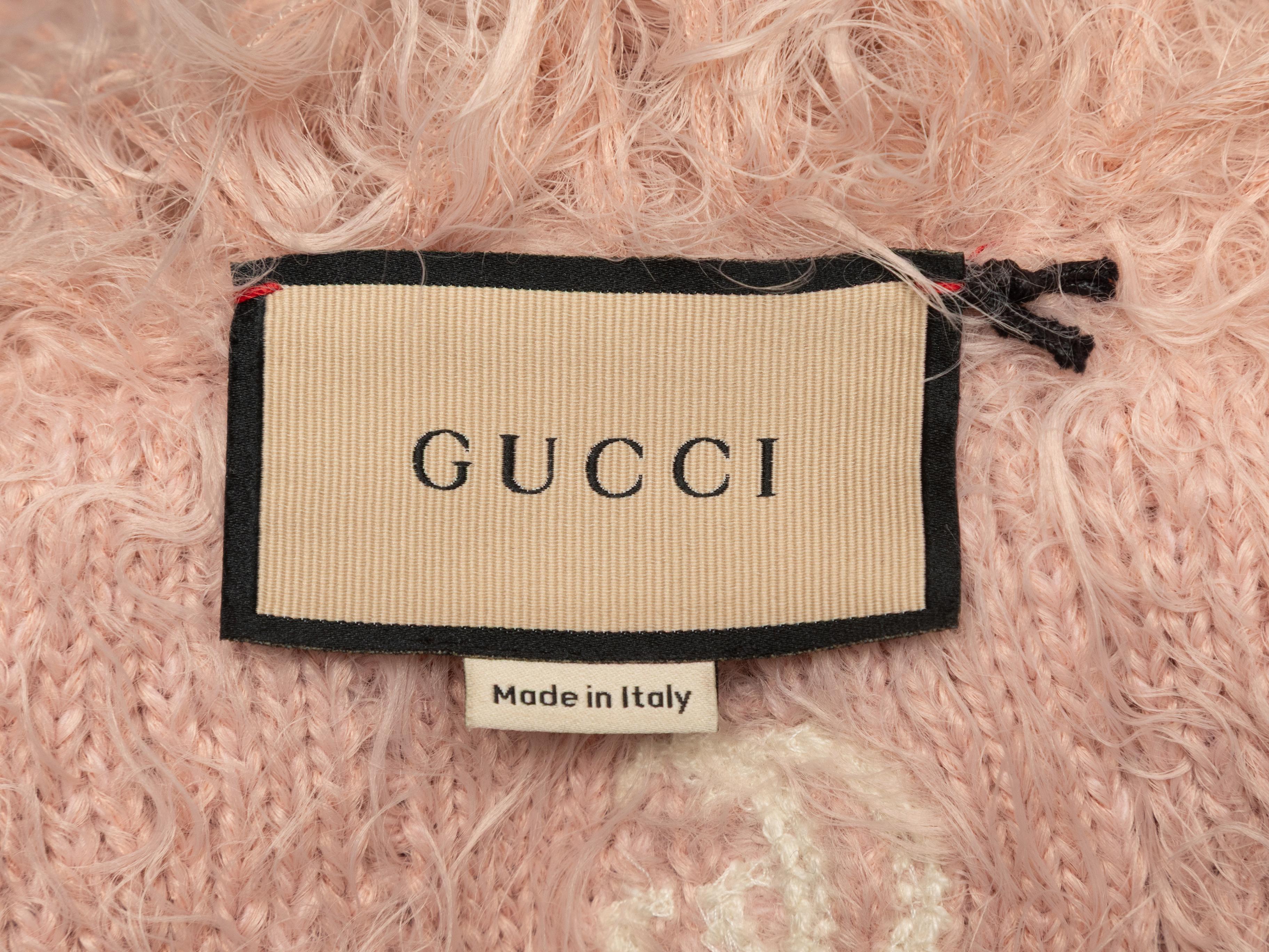 Donna Gucci 2022, rosa chiaro, cardigan in misto lana Fuzzi taglia US L in vendita