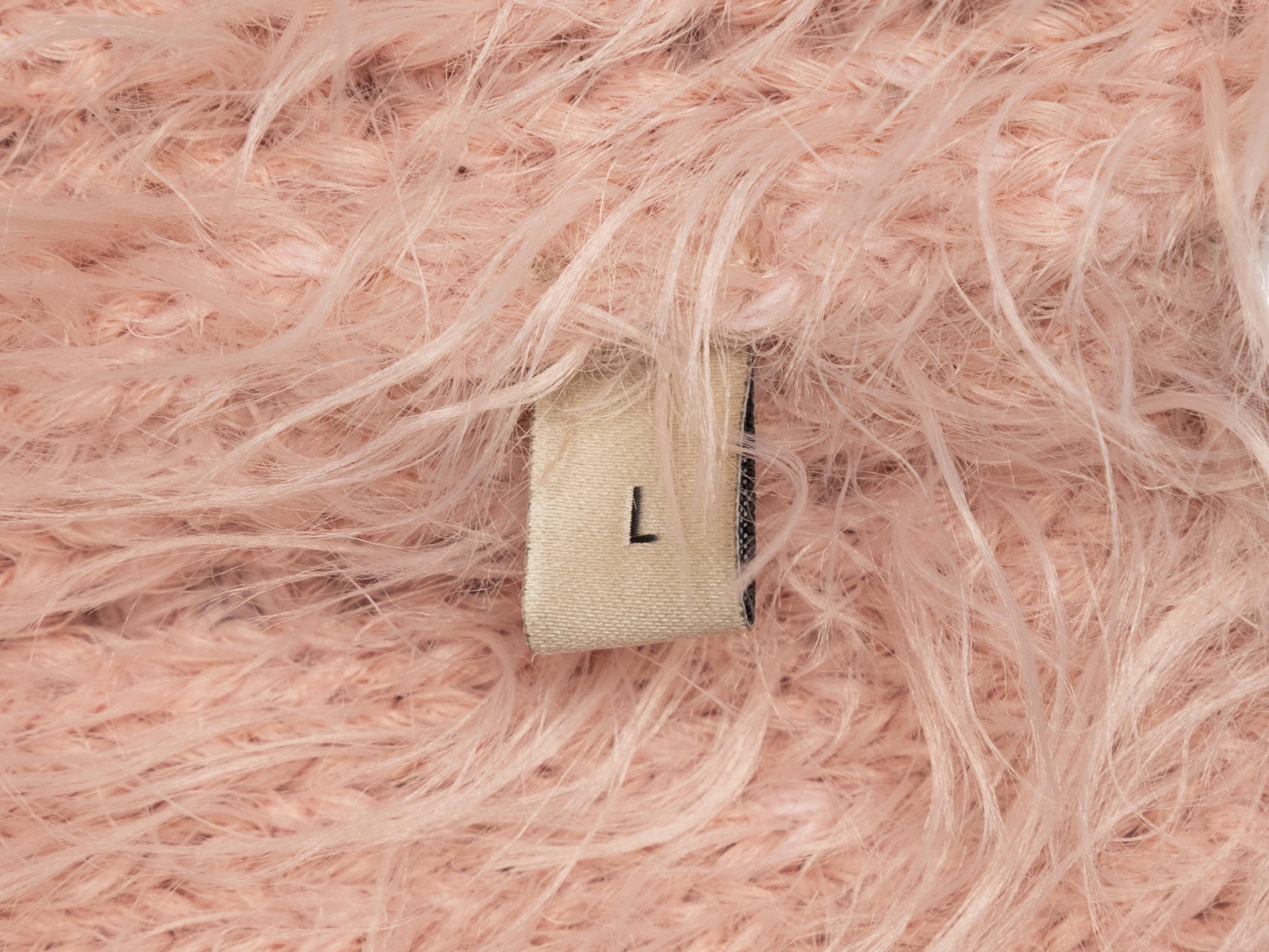 Gucci 2022, rosa chiaro, cardigan in misto lana Fuzzi taglia US L in vendita 1