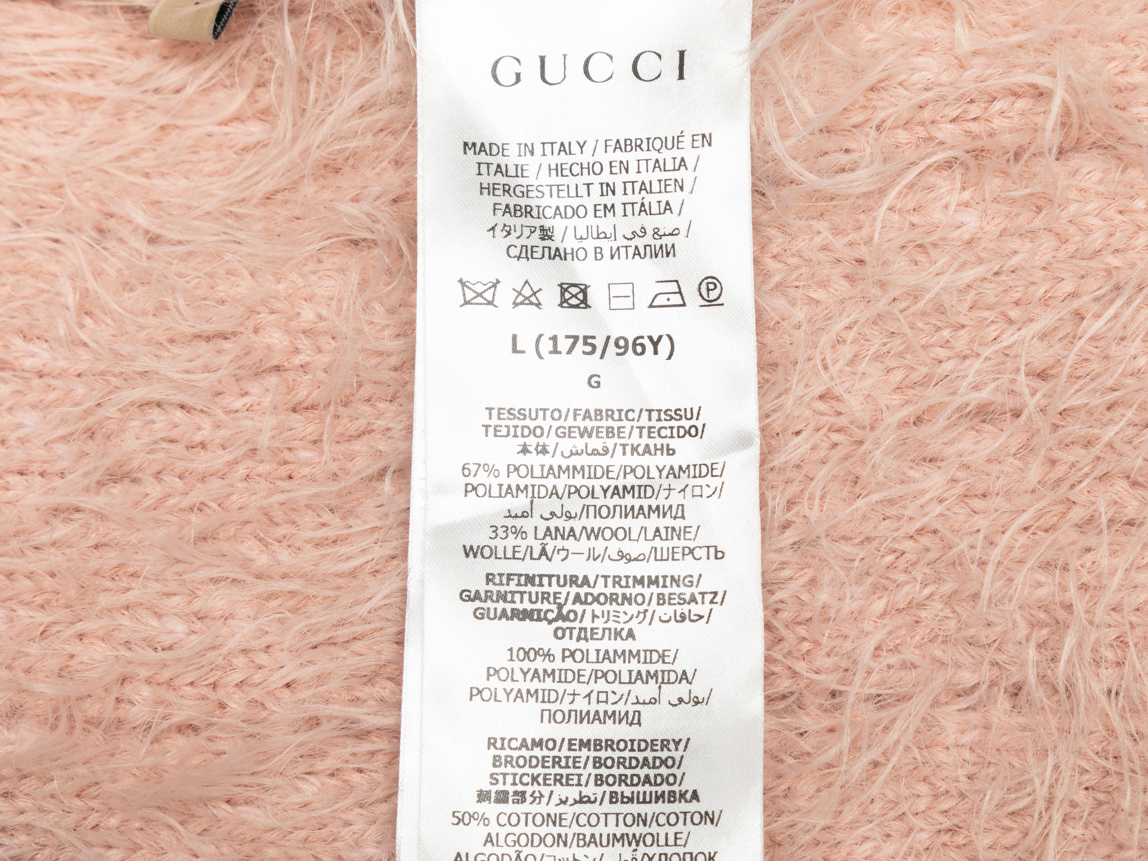 Gucci 2022, rosa chiaro, cardigan in misto lana Fuzzi taglia US L in vendita 2