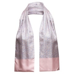 Light Pink & Light Blue Hermes Horse Print Silk Tie