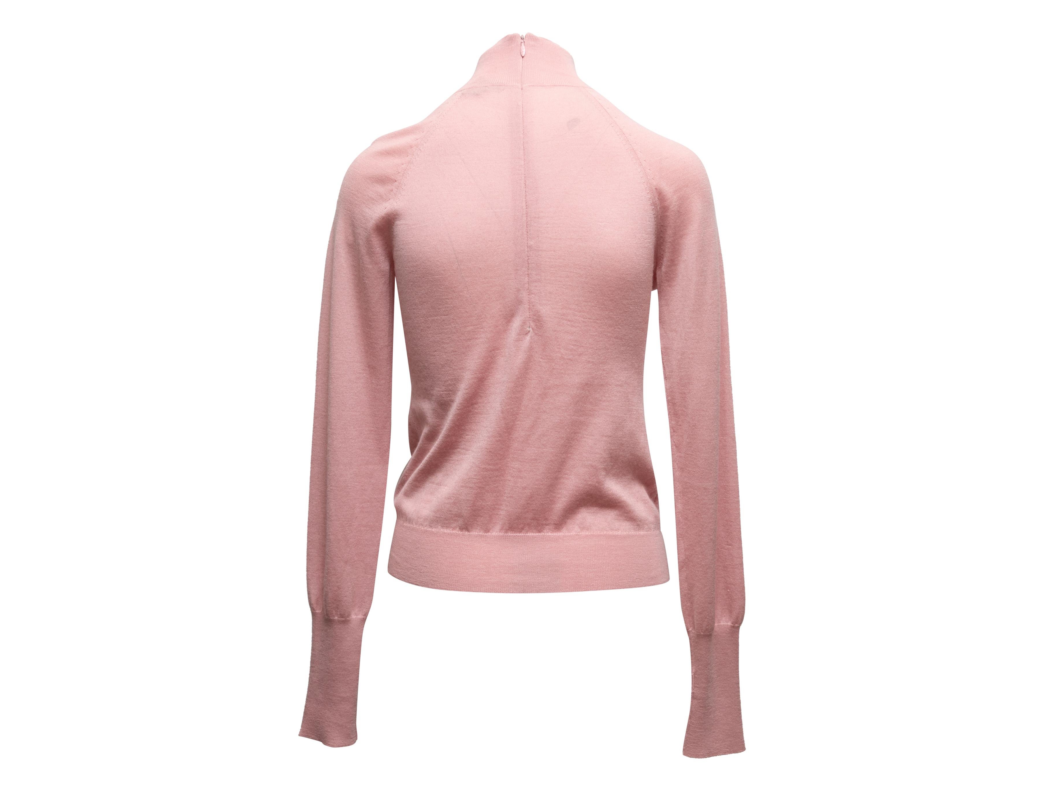 Women's Light Pink Louis Vuitton Cashmere Mock Neck Sweater Size US M For Sale