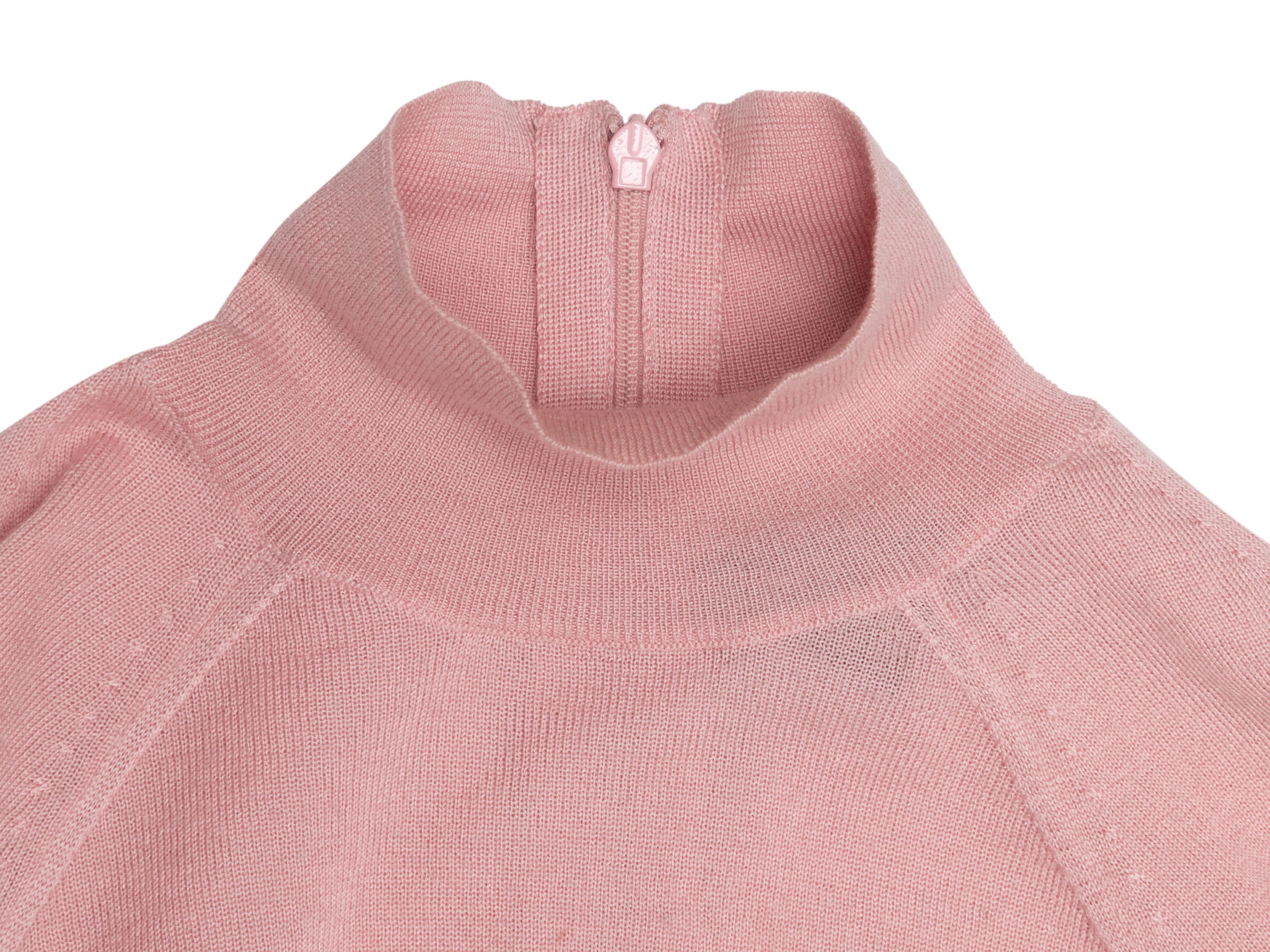 Light Pink Louis Vuitton Cashmere Mock Neck Sweater Size US M For Sale 1