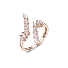 Light Pink Marquise Diamond Ring in 18 Karat Rose Gold