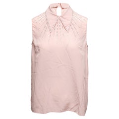 Light Pink Miu Miu Embellished Sleeveless Top Size US S