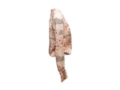 Light Pink & Multicolor Chanel Silk Floral Print Blouse Size FR 36