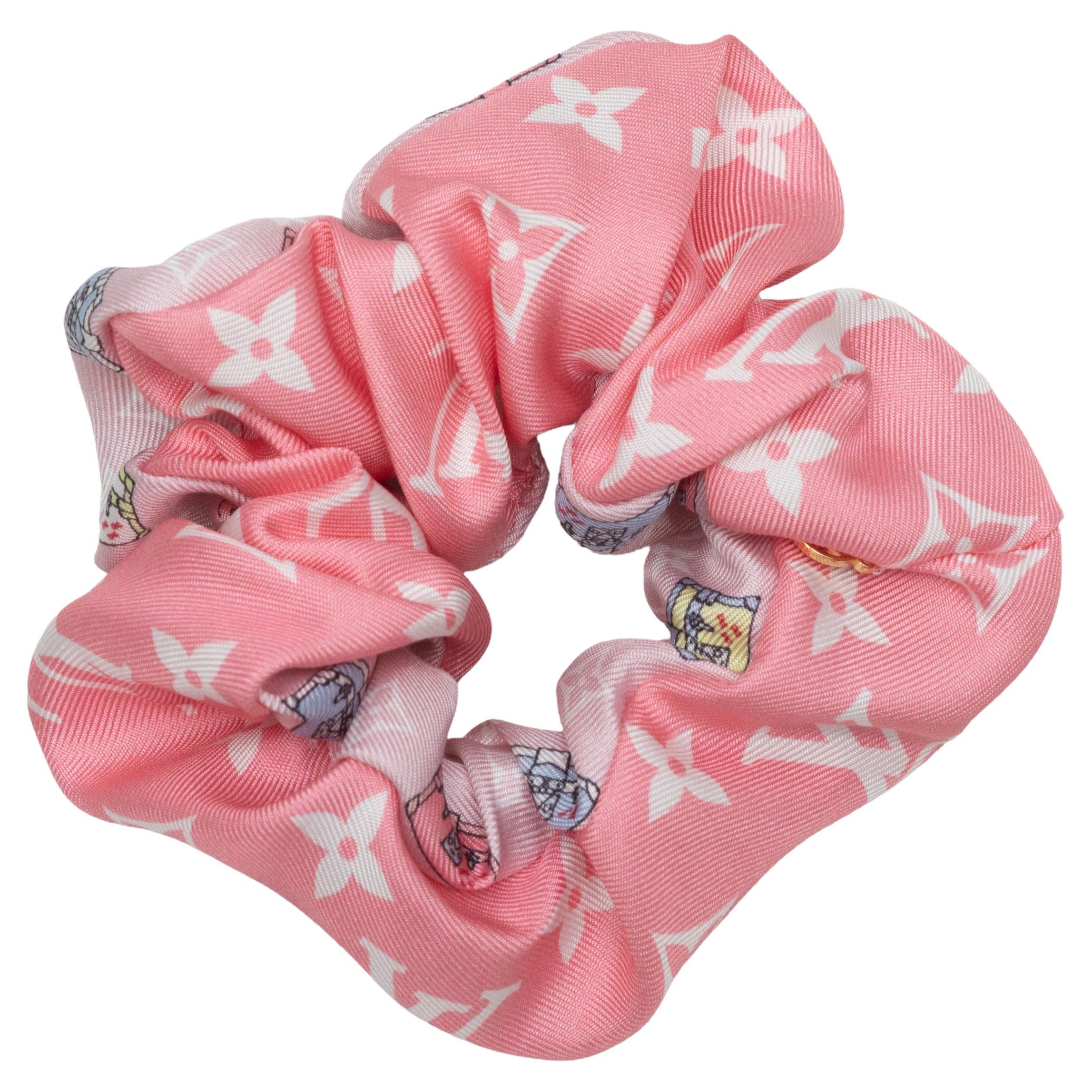 Chouchou en soie Monogram de Louis Vuitton, rose clair et multicolore
