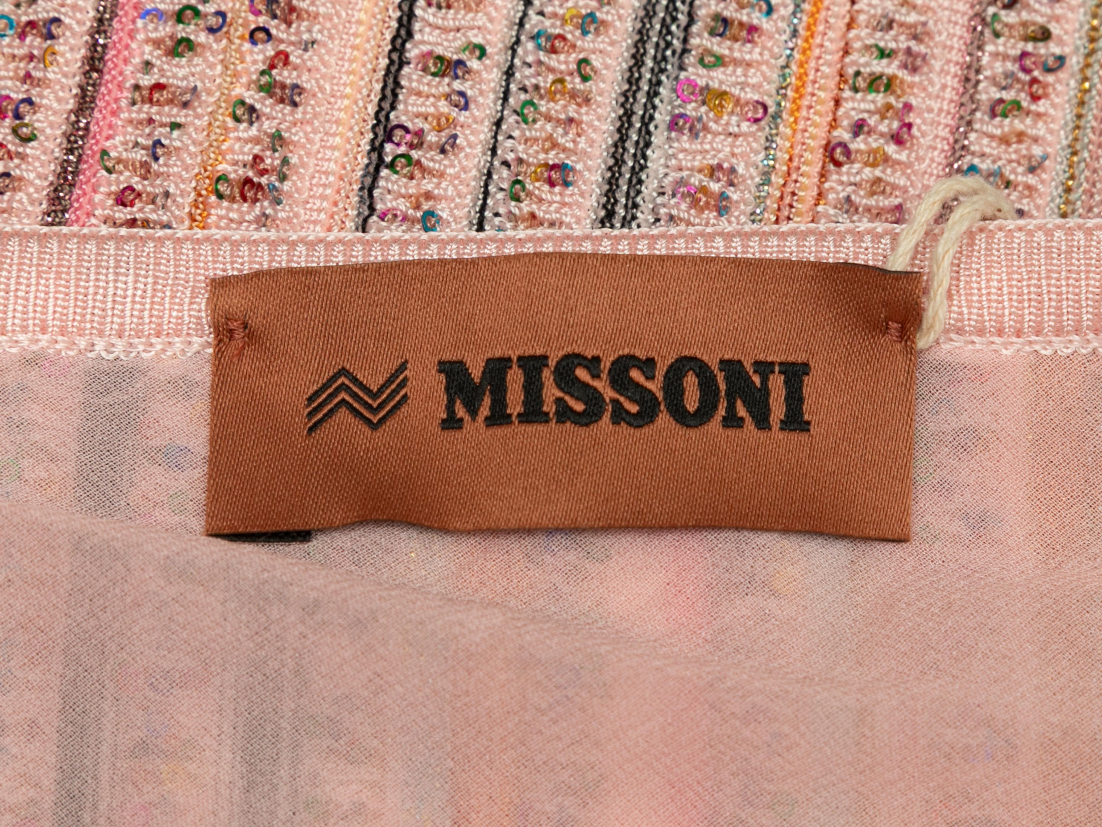 Pull rayé Missoni rose clair et multicolore, taille IT 46 Pour femmes en vente