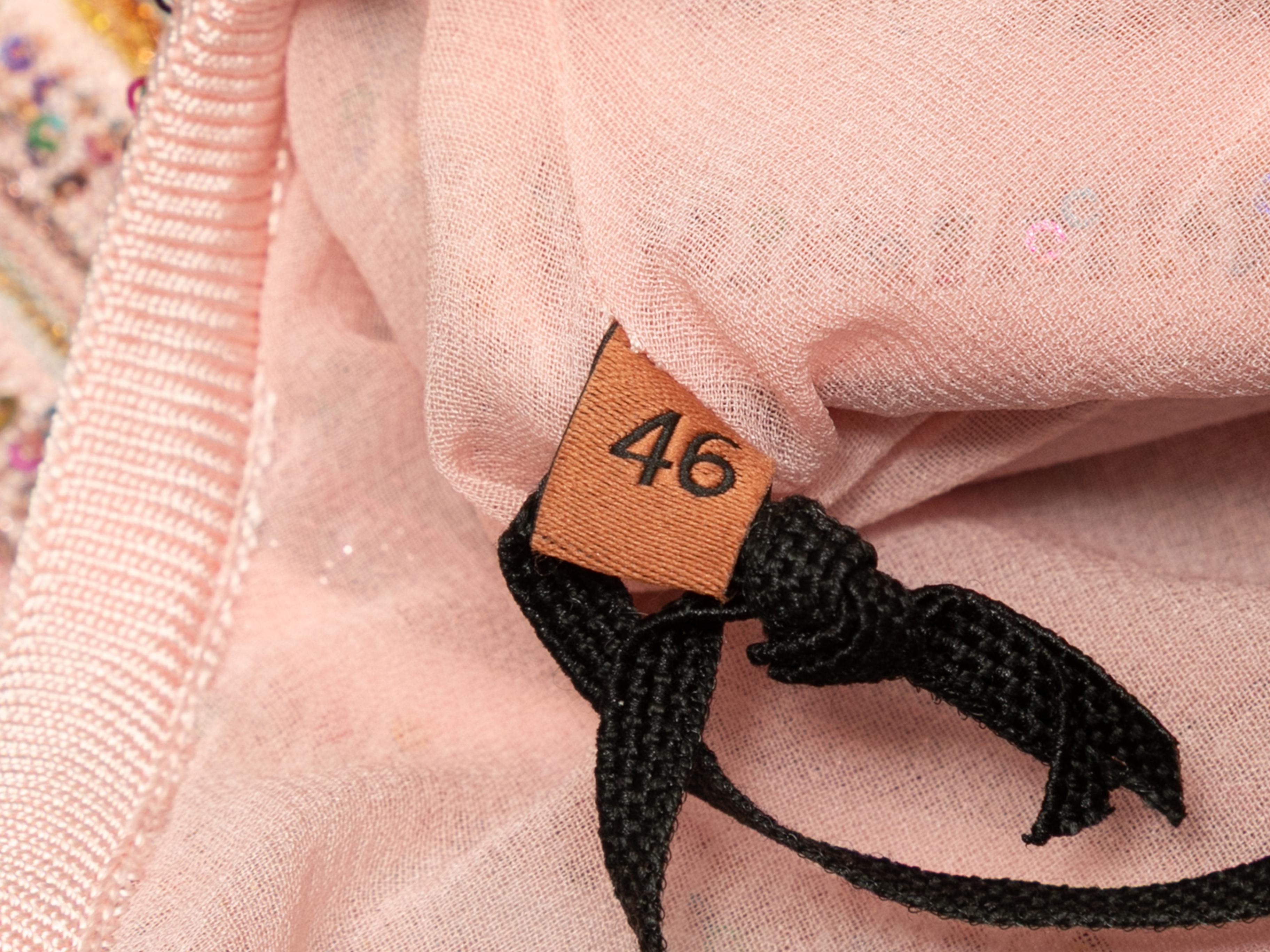 Pull rayé Missoni rose clair et multicolore, taille IT 46 en vente 1
