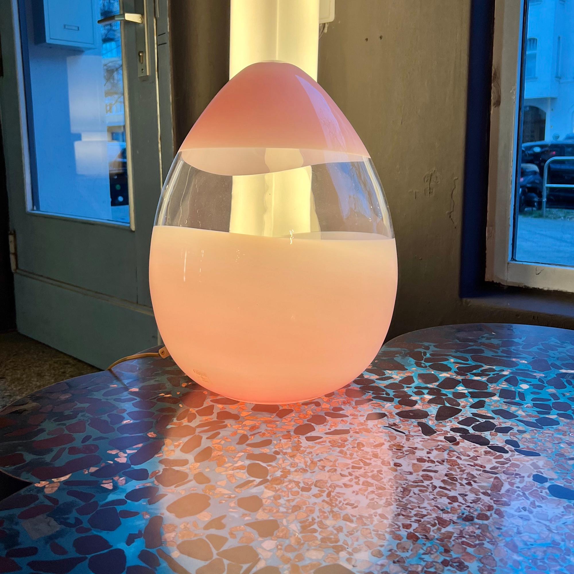 Light Pink Murano Glass table Lamp 1970´s For Sale 1