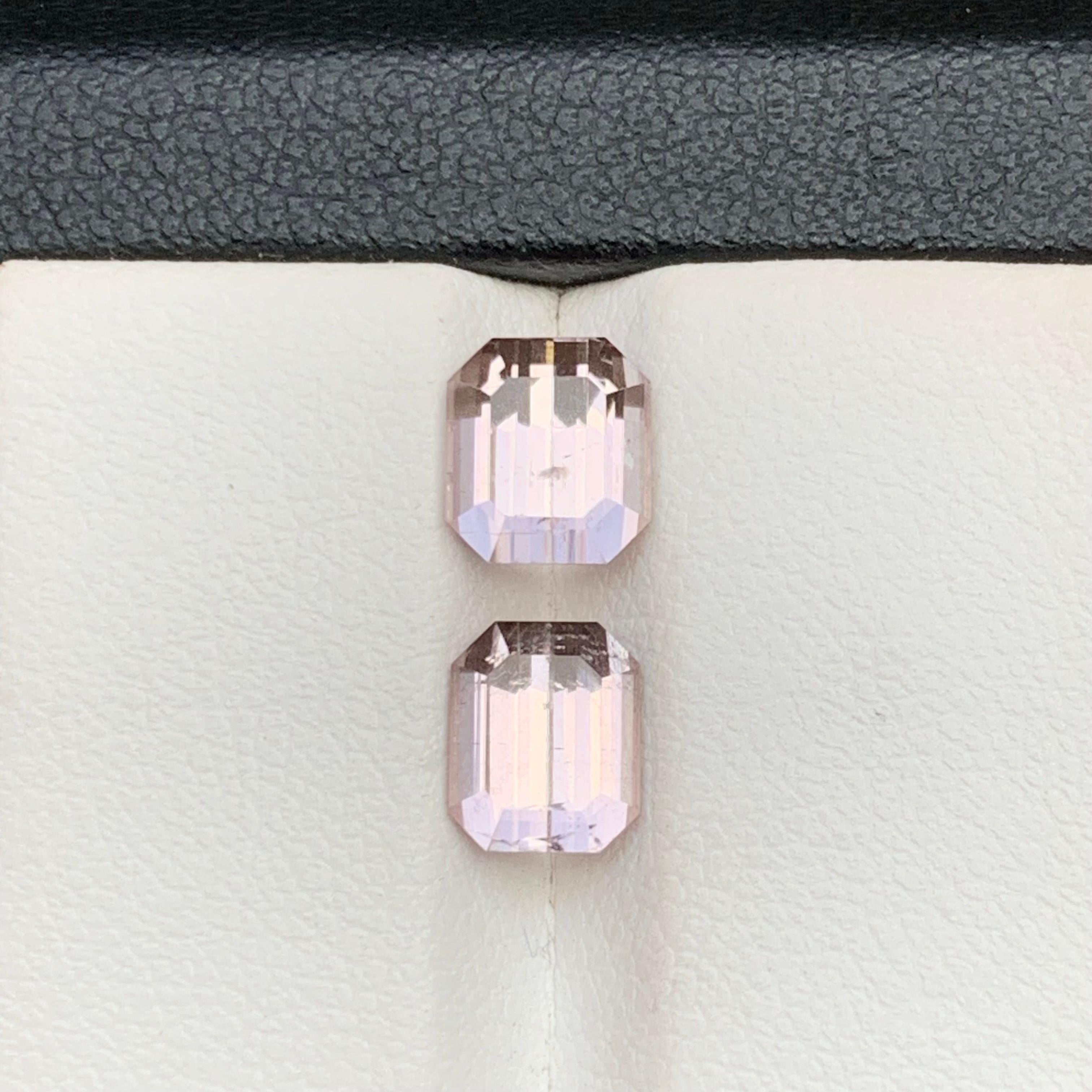 Light Pink Natural Tourmaline Loose Gemstone 3.50 Carat Emerald Cut for Jewelry For Sale 5