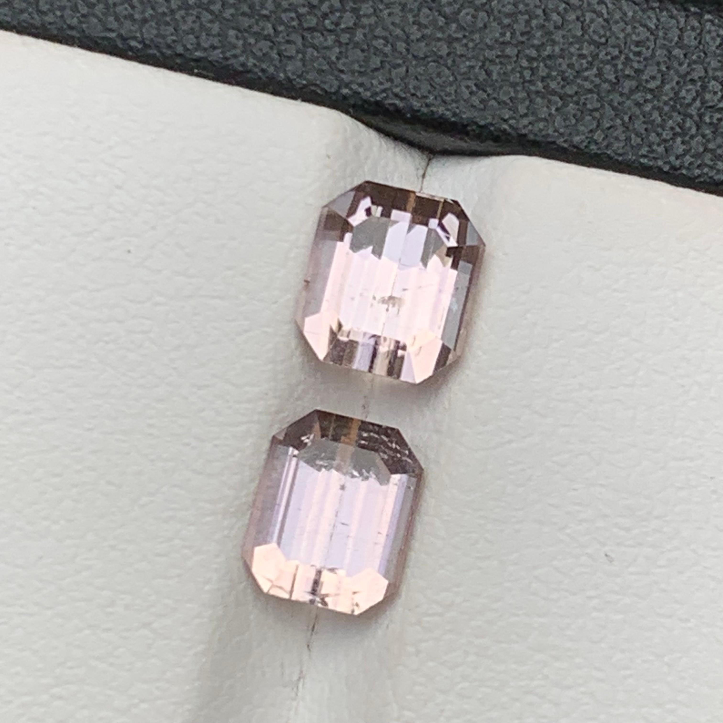 Light Pink Natural Tourmaline Loose Gemstone 3.50 Carat Emerald Cut for Jewelry For Sale 6